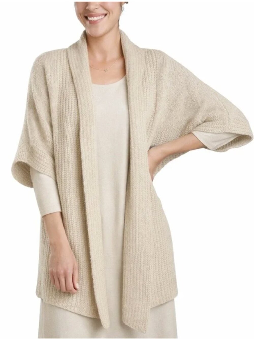 Toad&Co Wool San Ysidro Cardigan Oatmeal Beige Open Front Cardigan